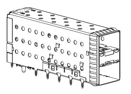 TE 1-2007492-8 SFP+ 2x1 Cage With Integrated Connector External Springs