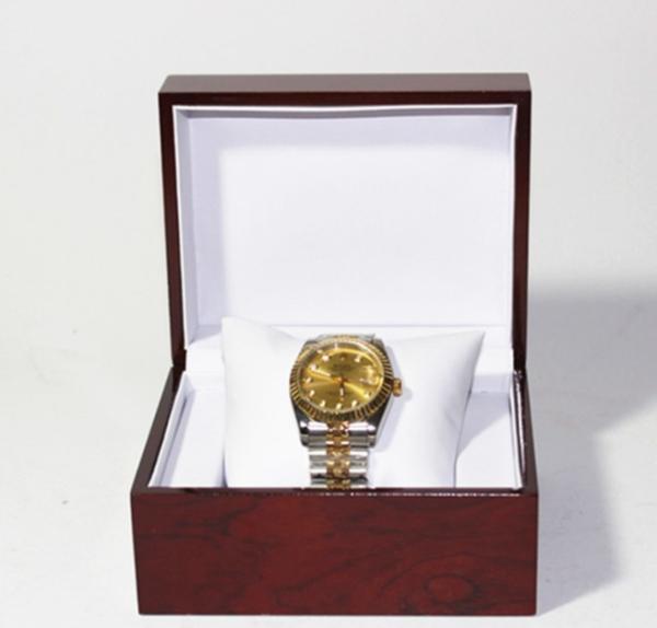 Classic Jewelry Wooden Box With White Leather Pillow  , Wooden Watch Box