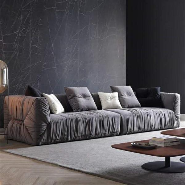 27in litro dão forma ao veludo Grey Couch Living Room Sectional de Sofa Bed Couch 3.6m