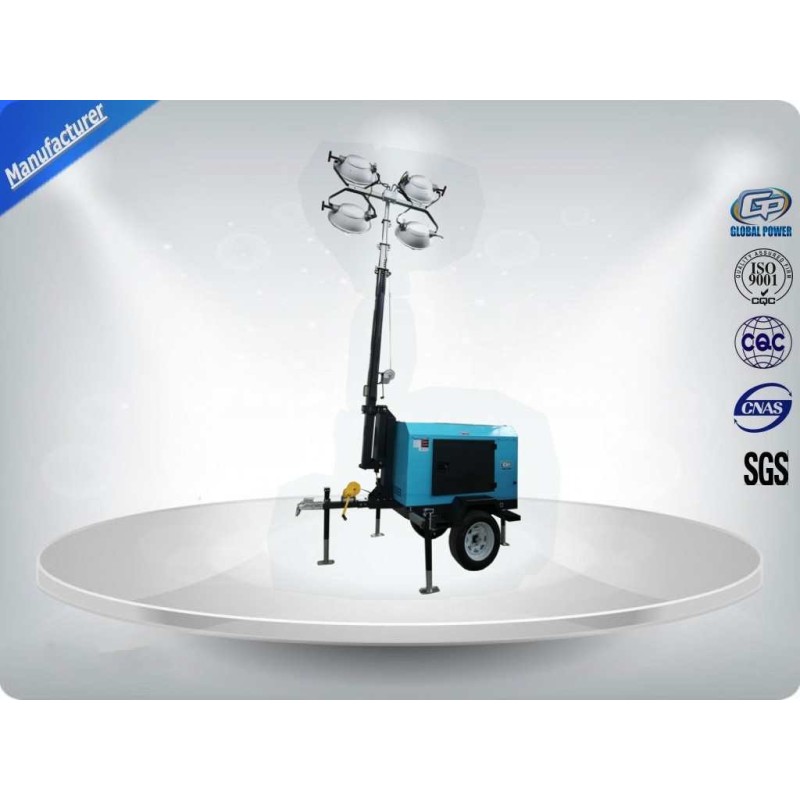 Contruction Emergency Portable 6-7kw 50Hz Mobile Light Tower , Trailer Mounted Light Towers