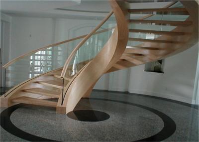 Painted Finish Antique Building Curved Stairs With White Walnut Wood Tread