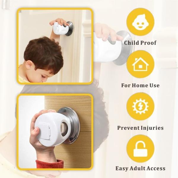 Prodigy Plastic Baby Safety Lock 62x66mm White Color For Door Handle
