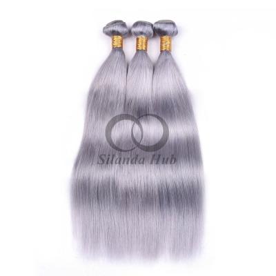 Grey Straight Remy Human Hair Bundles Sew In Weave Bundles Brazilian Bundle Deals