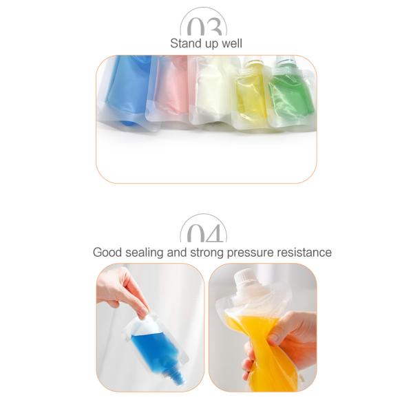 сумка полиэтиленовых пакетов 8.6mm ясности студня варенья 50ml Resealable жидкостная с упаковкой Spout