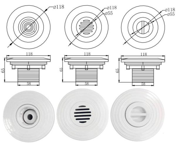 Factory Manufacturing Price Swimming Pool Accessories Linner Pool Water Return Inlet