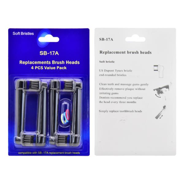 Cuidados dentales Biodegradable Cabeza de cepillo de dientes eléctrico Sb-17A Cabeza de cepillo de dientes de bambú carbón