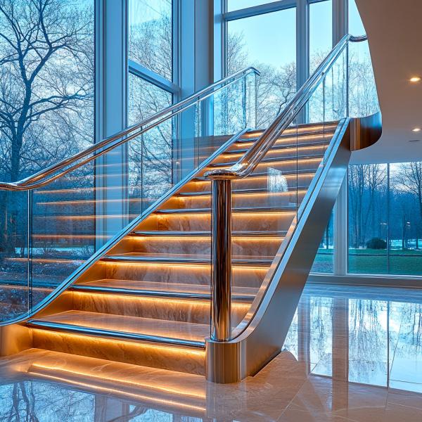 Manobras de aço inoxidável PVD com espessura lateral de aço de 6 mm para aplicações de vidro