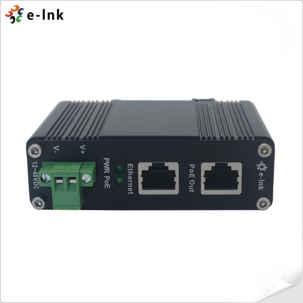 Industrial Gigabit PoE+ Injector Adapter, 12~48VDC Power Input