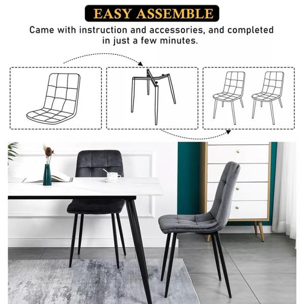 Abrasion Resistance Modern Metal Dining Chairs W480mm European Style