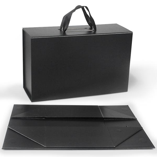 Foldable Magnetic Gift Box With Handle For Clothing And Shoes Rigid Square Packaging Box