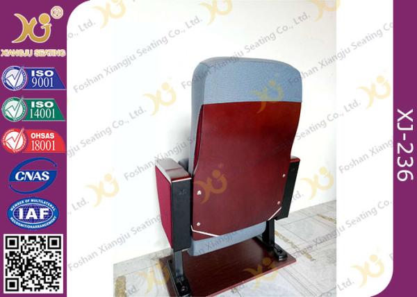 Imported Wood Seat & Back Ergonomic Conference Hall Seating Fabric Covered
