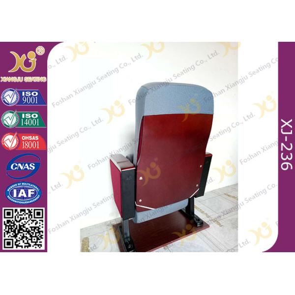Imported Wood Seat & Back Ergonomic Conference Hall Seating Fabric Covered