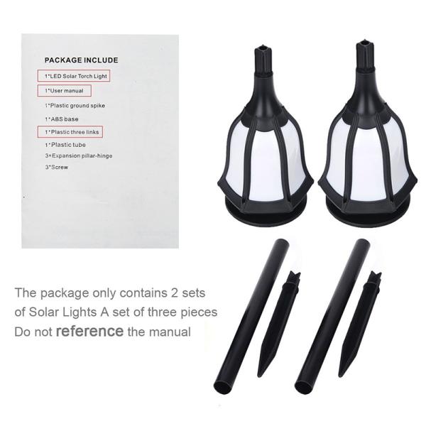 Solar Lamp 96 LEDs Waterproof Garden Outdoor Lamp Led flickering Solar Flame Light Decor Warm White