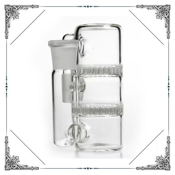 Glass Bongs Ash Catcher 90 Degree Double Honey combs Percolators 4.7 Inches