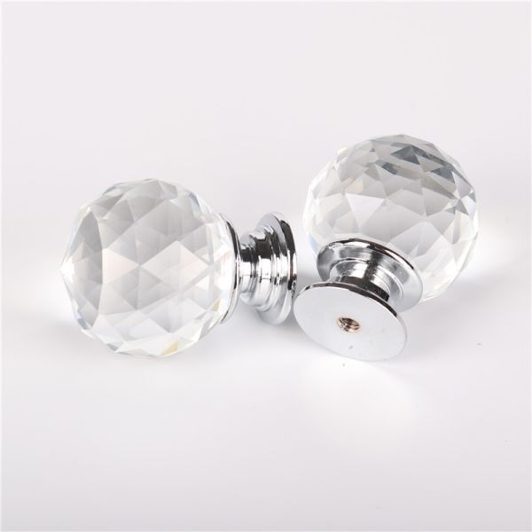 Hardware Accessories Zinc Alloy Wardrobe Knob Pull Kitchen Cabinet Drawer Sphere Ball 20mm Crystal Furniture Handle