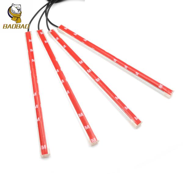 12 LED RGB Colorful Car Interior Bike Decoration Light Strip APP Remote