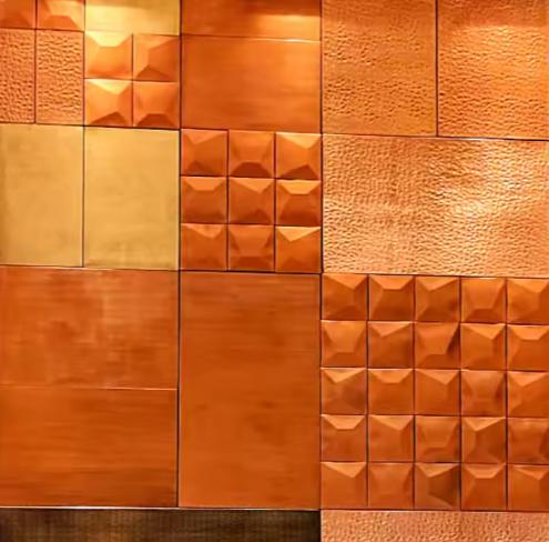 Decorative Hammered Copper Sheet Metal Wall Cladding For Wall Home Decoration