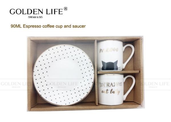 Cat And Dot Design Espresso Coffee Mugs Food Grade Material Personalized Gift