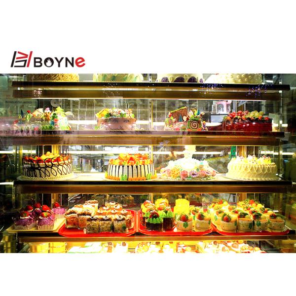 Coffee Bakery Shop Glass Cake Display Chiller R134A Pastry Showcase Cabinet