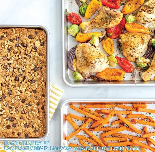 Wholesale Quater Half Full 18 X 26 Inch Aluminum Baking Pan Cookie Bread Baking Tray Oven Bake Tray Bakery Bakeware