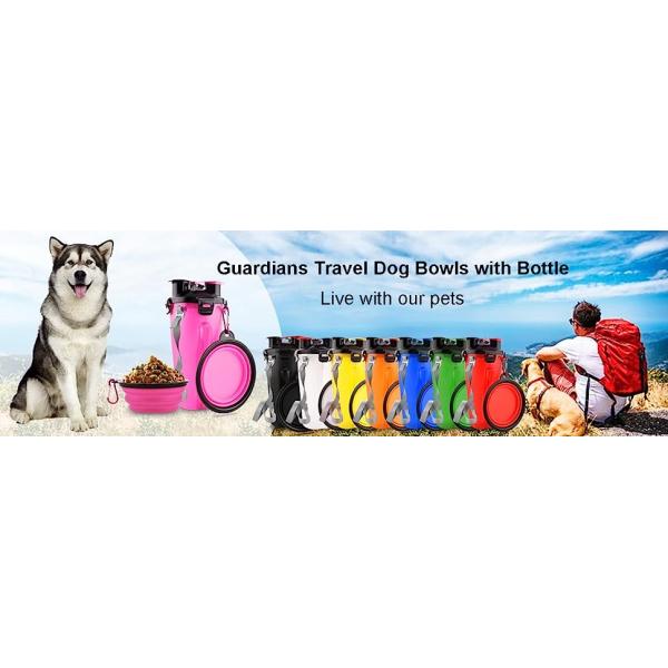 Dog Travel Water Bottle Collapsible Bowls, 2 in 1 Pet Food Container with Collapse Bowls, Outdoor Portable Water Bowls