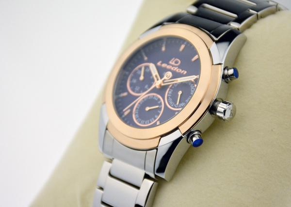 Quartz Movt  Stainless Steel Chronograph Watch Waterproof 10ATM IP / PVD Plating