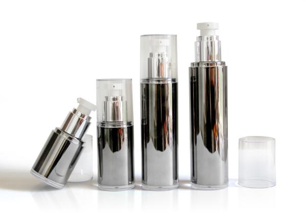 Silver Aluminum Cream Pump Bottle  / Eye Serum Airless Dispenser Bottles