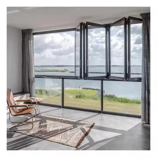 Durable Aluminum Folding Window with 1.5mm Frame Thickness and Horizontal Folding Pattern in Anodized Finish