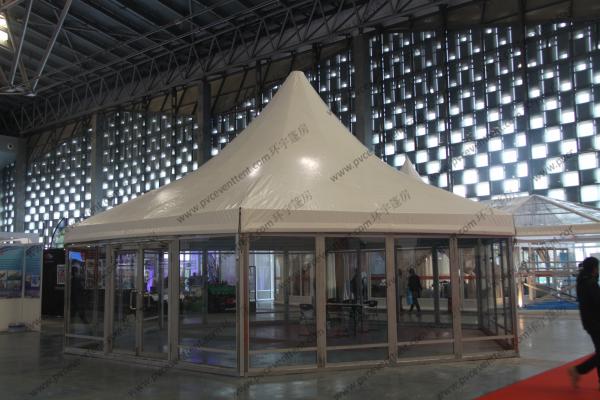 φ10M Six Sides Pagoda Party Tent Temporary Aluminum Frame For Shanghai Exhibition