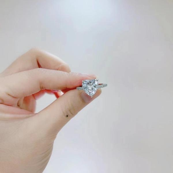 3.5G 925 Sterling Silver Wedding Rings With Diamonds Zircon