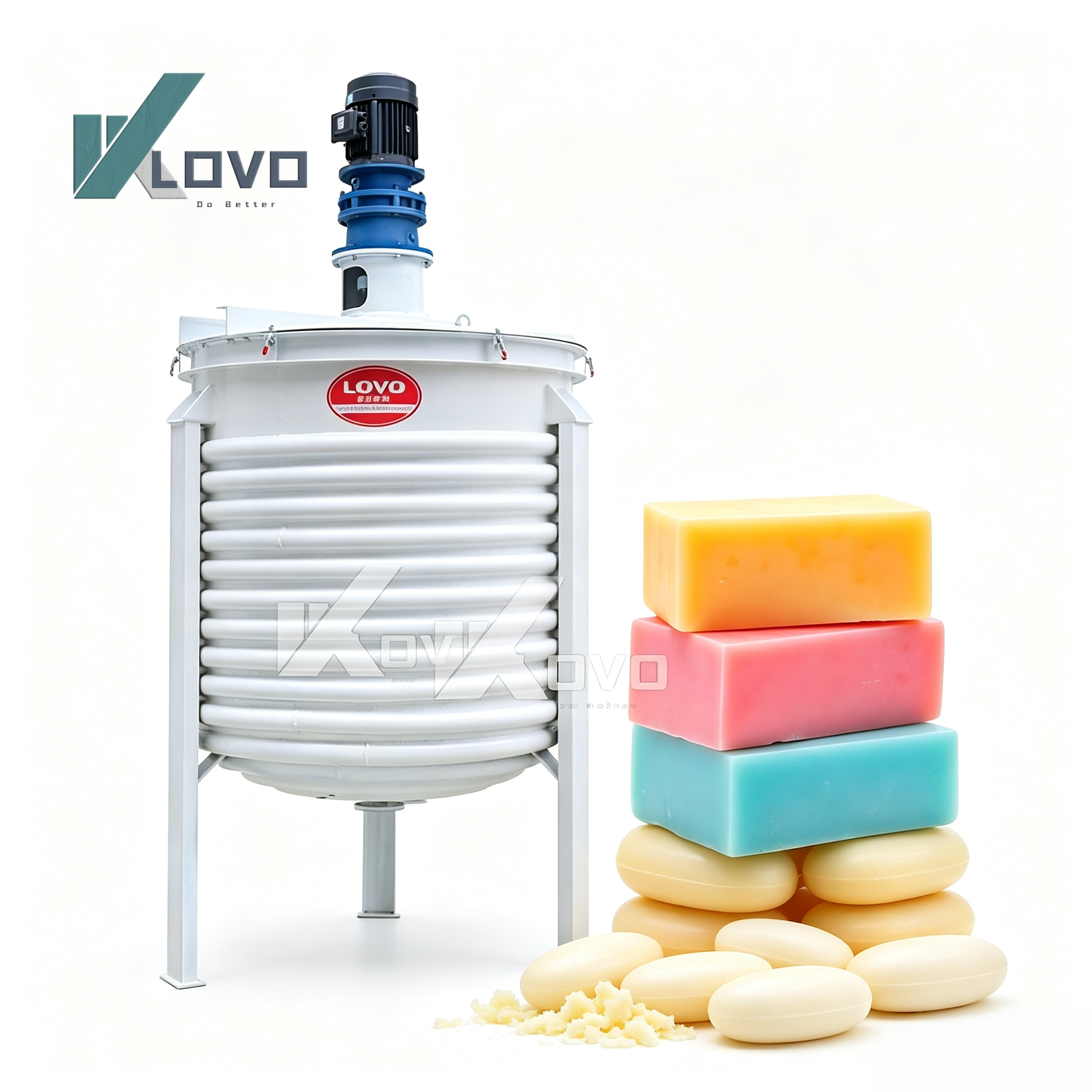 Steam-Jacketed External Coil Saponification Kettle with Powerful Stirring
