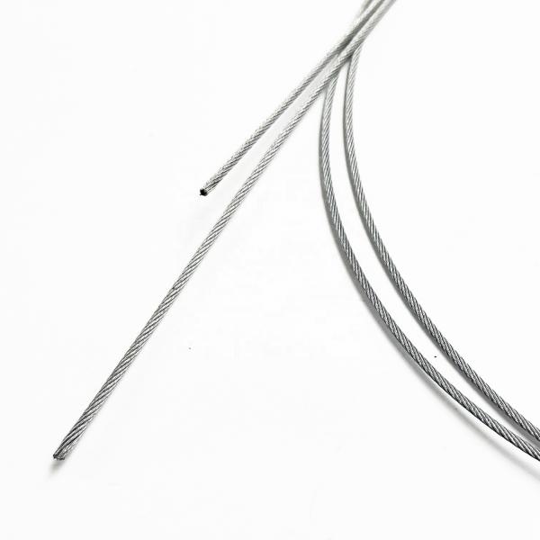 Non-Alloy 8x7 1x19 1.5mm Stainless Steel Control Cable Galvanized Wire Rope for Textile Machinery