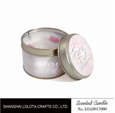 Small Soy Tealight Candles , Tin Can Candles Raspberry / Amber Fragrance