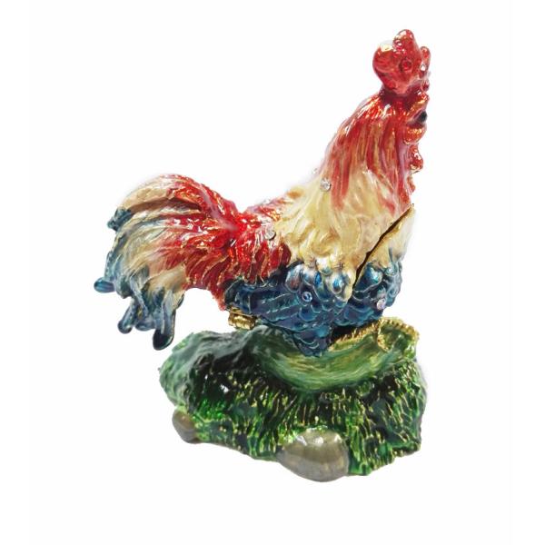 Wholesale rooster metal jewelry box rooster decorative box fashion rooster cock jewelry box