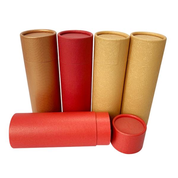 Овальная роскошная коробка с цилиндром из крафт-бумажной трубы для свободного чая с УФ-покрытием