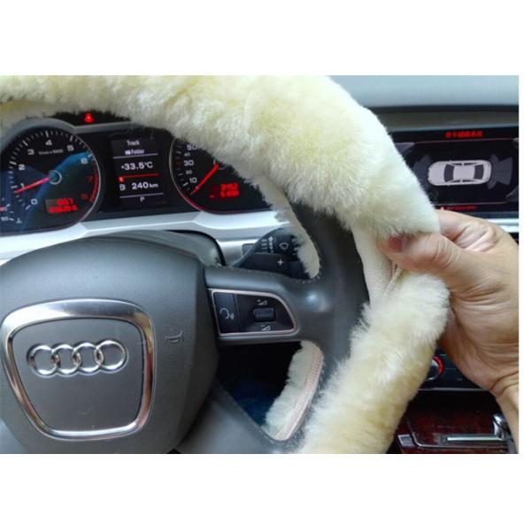 Предусматрива руля овчины аксессуаров автомобиля бежевая с подгонянными размером/логотипом