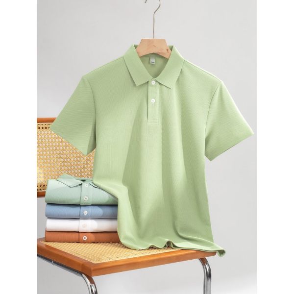 2180 Summer Hot Item 200g 100% Polyester Fiber Polo Shirt Simple Commuting T-shir