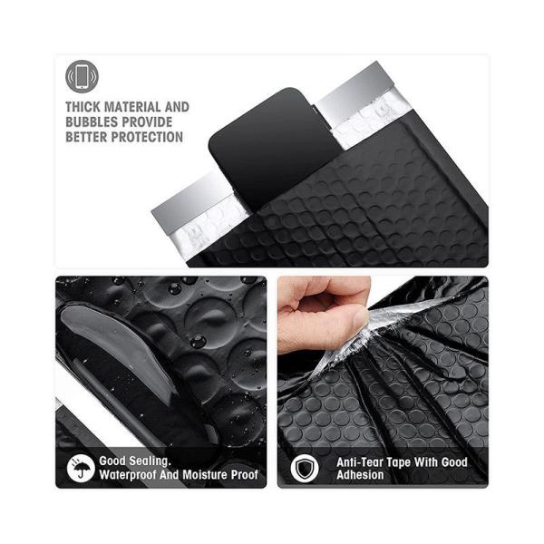 CTCX Padded Poly Bubble Mailers Bulk Black Packing Envelopes Bubble Mailling Bags Poly Black Bubble Mailer Envelope Bag