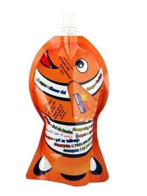 SGS Fish Shaped Liquid Spout Pouch Packaging With Nozzle Moisture Proof