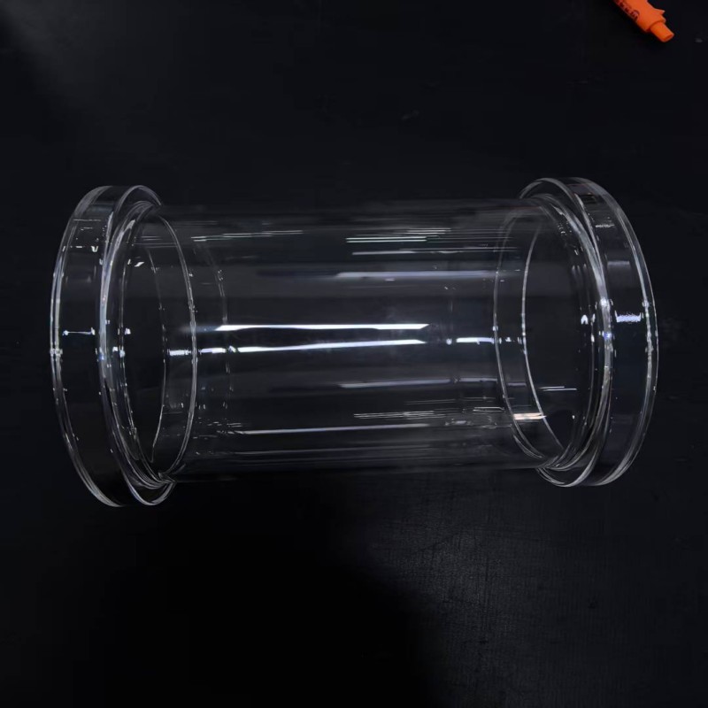 One-Piece Formed Quartz Flange Tube Ultra High Purity Zero Contamination High Temperature Resistant for Semiconductor Gas Lines