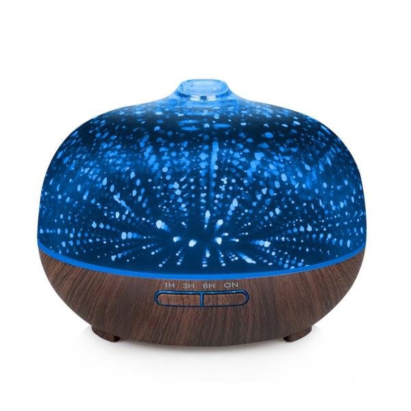 Indoor 3D Glass 6H 300ml Aroma Diffuser Ultrasonic Humidifier