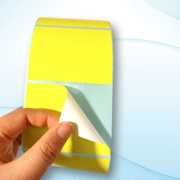 Waterproof Label Paper Roll Color Round Yellow Waybill For Thermal Printer