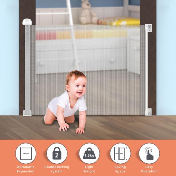 Portable Folding Retractable Gates Safety Stair Protection For Babies And Pets