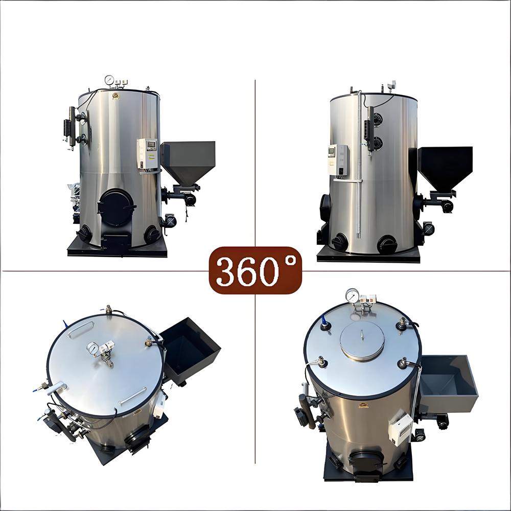 Fully Automatic 0.5 Ton Biomass Pellet Steam Boiler Vertical With PLC Control System