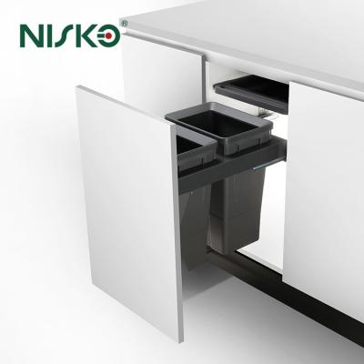 Twin Side Mounted Kitchen Cabinet Dustbin with Soft Close