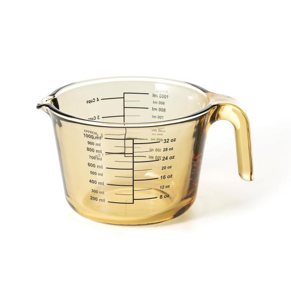 Heat Resistant Amber Color Glass Measuring Cup Glass Measuring Pitcher With Handle