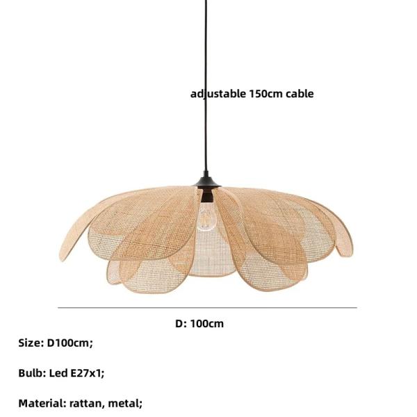 Restaurant Lighting Living Room Parlor Bar Decor Japanese Wicker Art Petal Pendant Light(WH-WP-141)