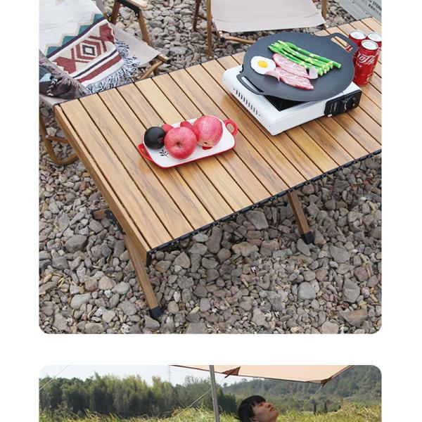 Double-Sided Aluminum Camping Table 30kg Load Bearing Foldable