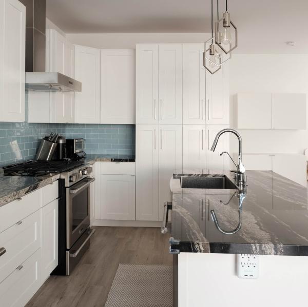 RTA Modular Kitchen Storage Cabinets Lacquer Shaker White