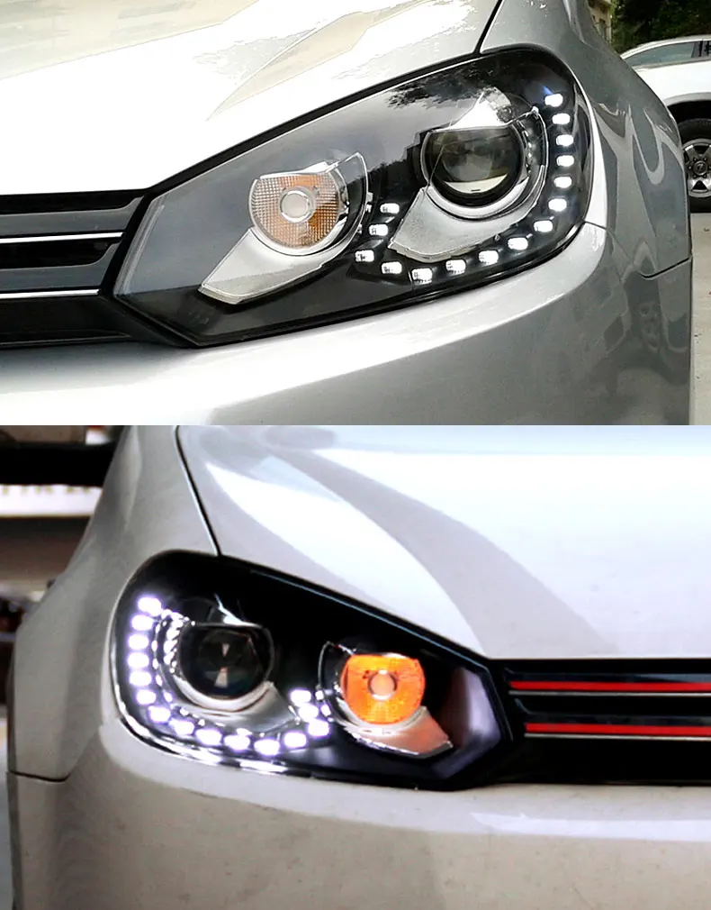 Сборка фар для Volkswagen VW Golf 6 Modification 6 Gti R20 Tear Eye DRL светодиодный передний фары